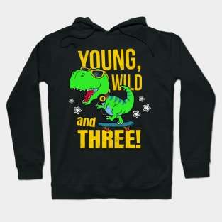 3rd Birthday Dinosaur Boy Hoodie